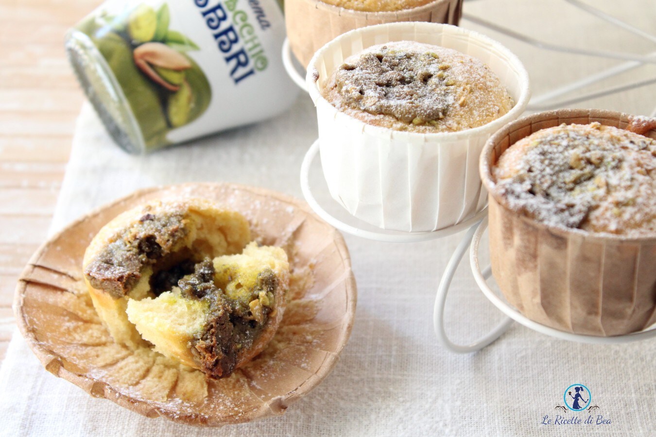 Muffins avec crème de pistache cœur moelleux et crémeux