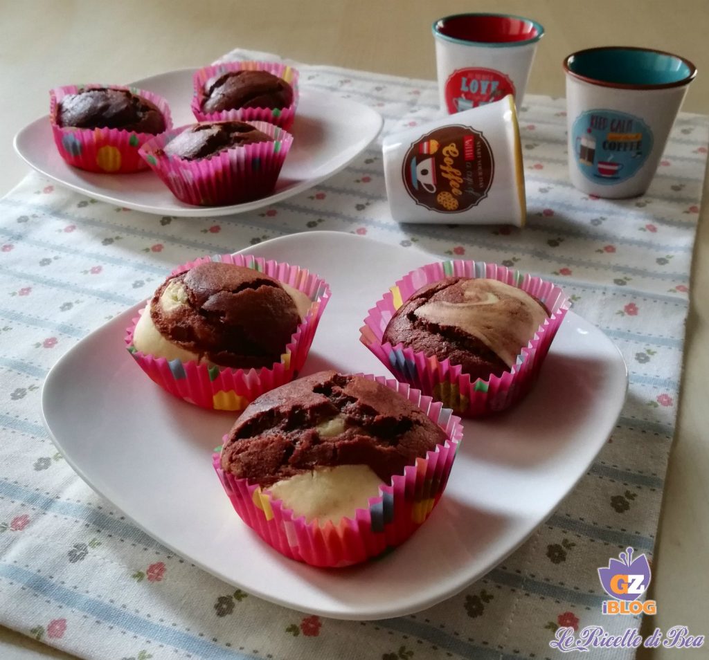 Muffins bicolores au cacao