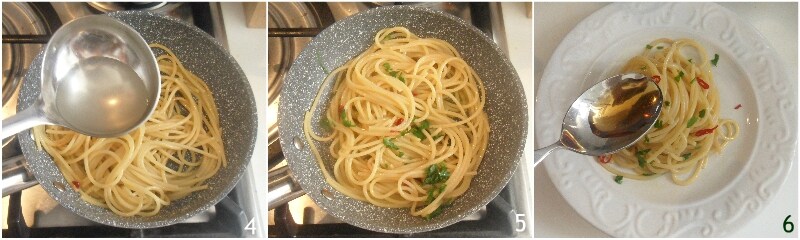 pâtes avec colatura d'anchois de Cetara recette facile et rapide ail huile persil piment il chicco di mais 2 risotter les pâtes
