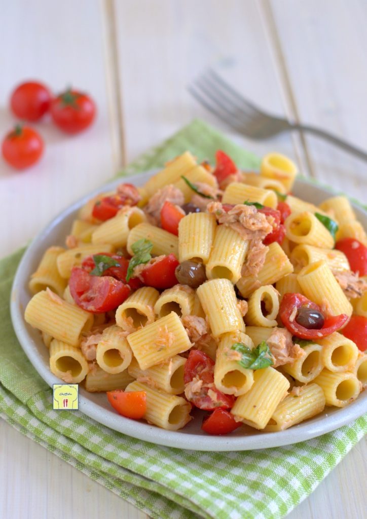 pâtes froides avec tomates cerises et thon gp