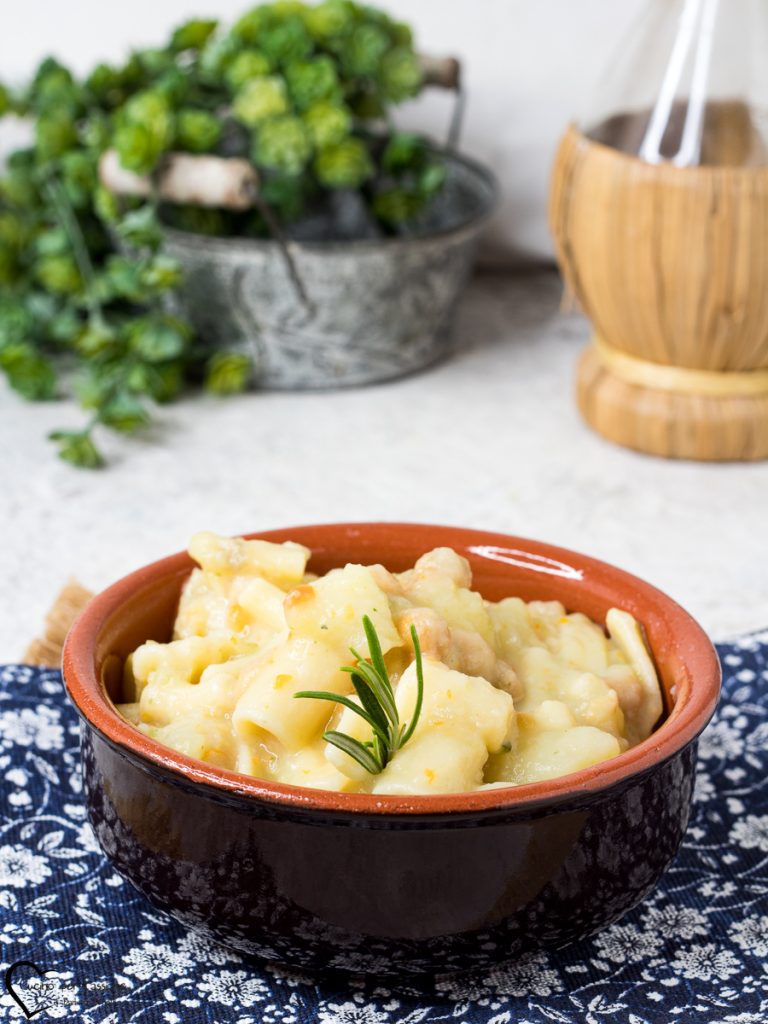 pâtes pommes de terre et pois chiches