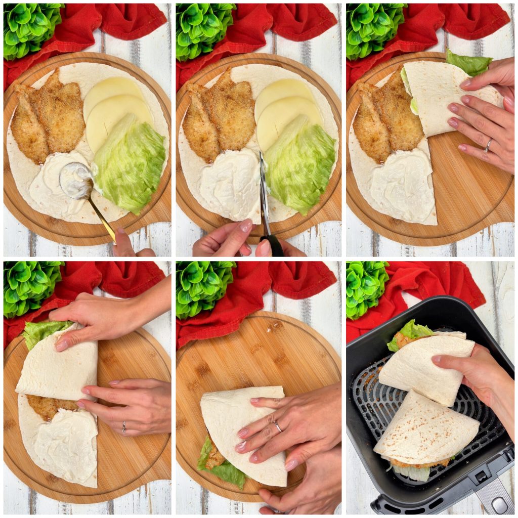 Wrap de poulet croustillant à la friteuse à air