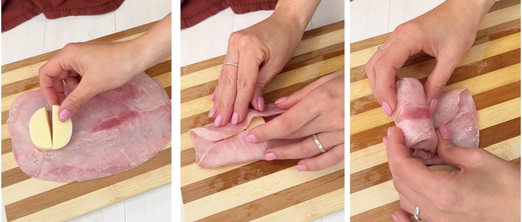 Roulés jambon et fromage (sans œufs) en friteuse à air