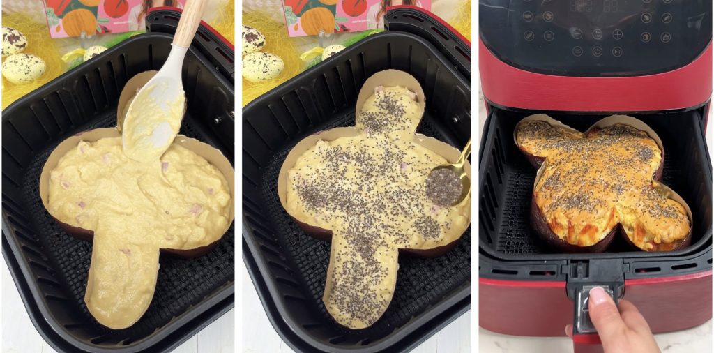 Colomba salée sans levure dans une friteuse à air