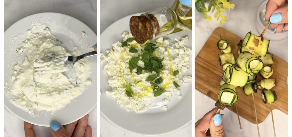 Roulades de courgettes et feta à la friteuse à air