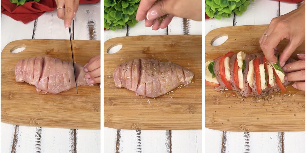 Poulet à la caprese à la friteuse à air