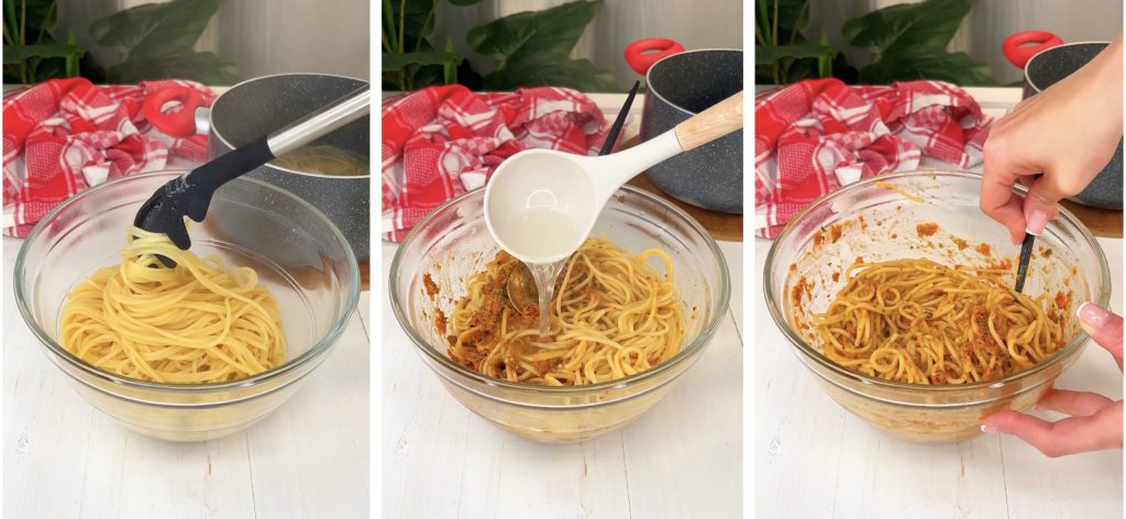 Pâtes au pesto de tomates séchées et burrata