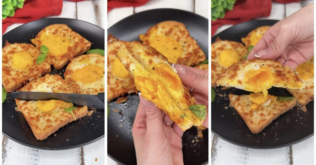 Egg toast avec cœur crémeux à la friteuse à air