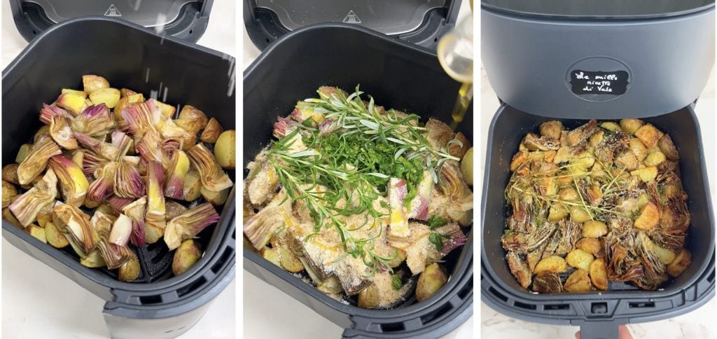 Artichauts et pommes de terre à la friteuse à air