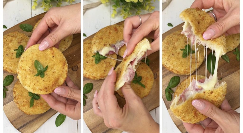 Cordon bleu de pain avec jambon et fromage à la friteuse à air