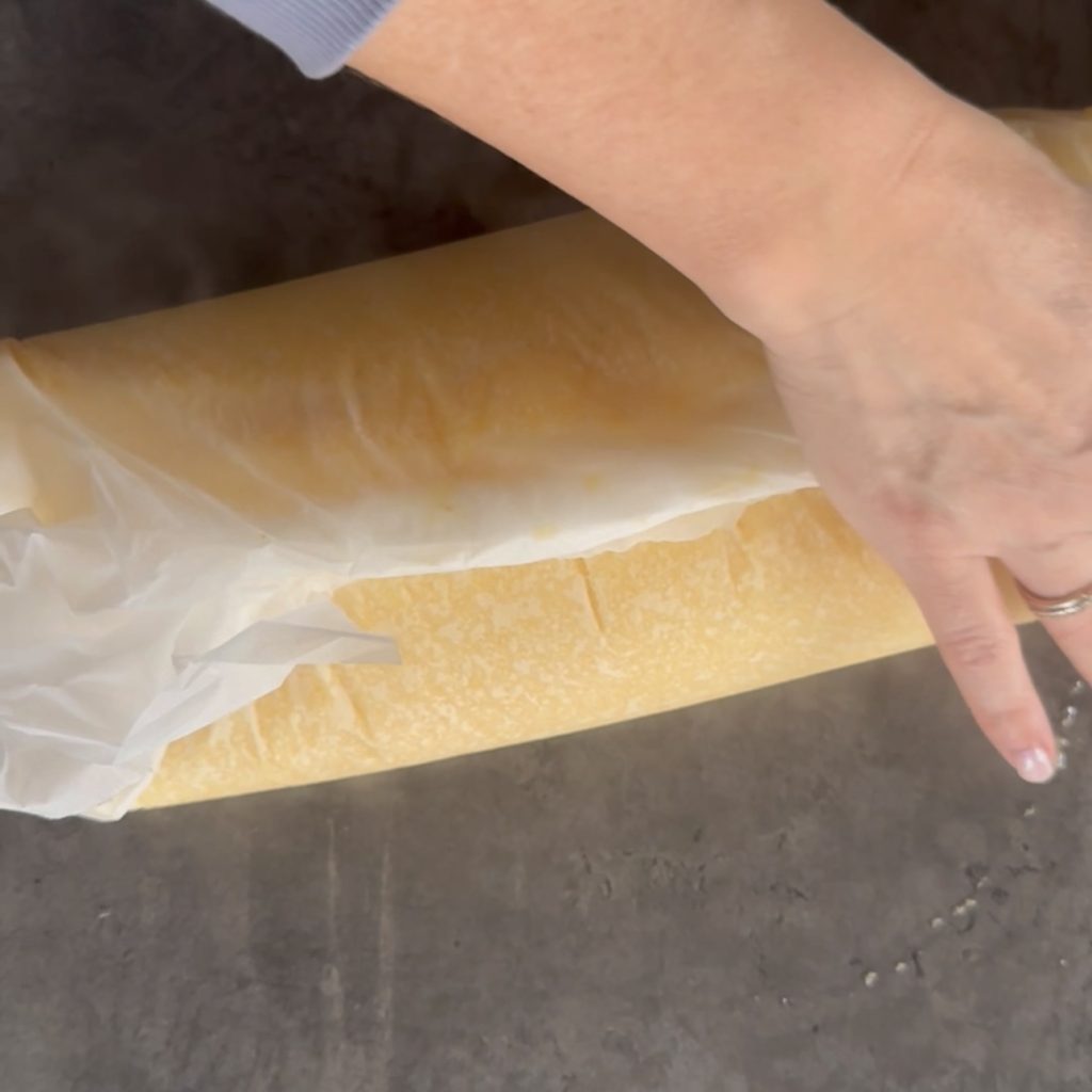 polenta avec chicorée, speck et fromage