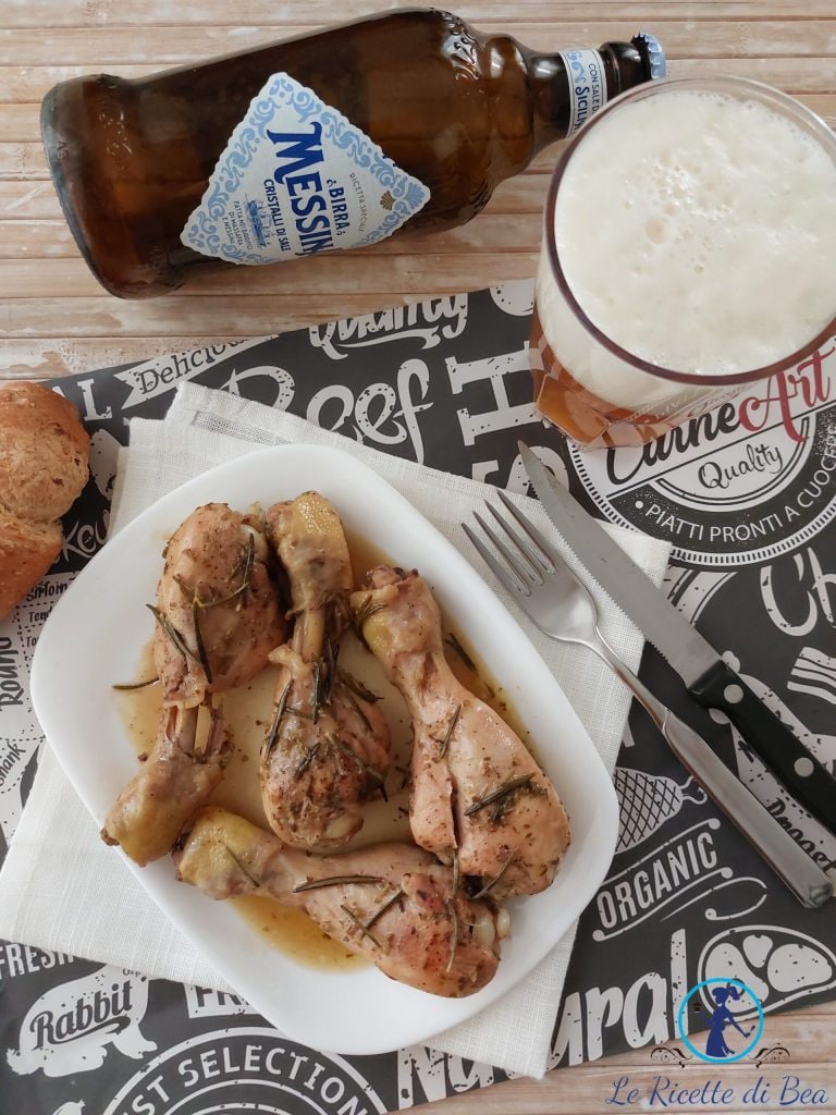 poulet à la bière dans la poêle