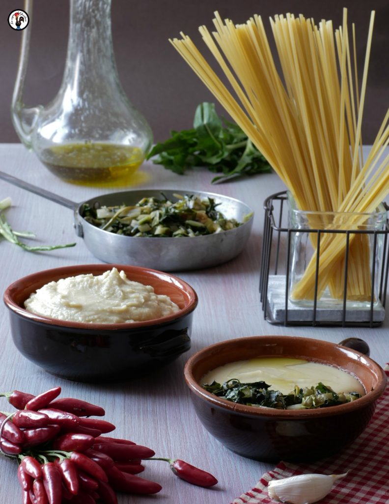 Purée de fèves et chicorée