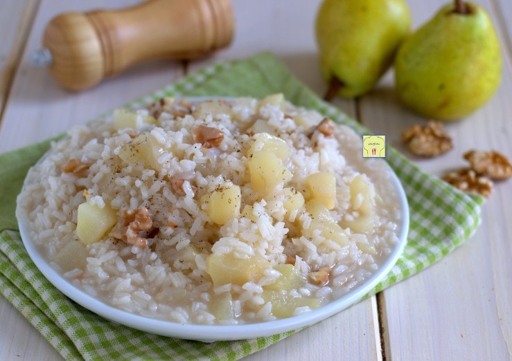 Risotto poires et noix