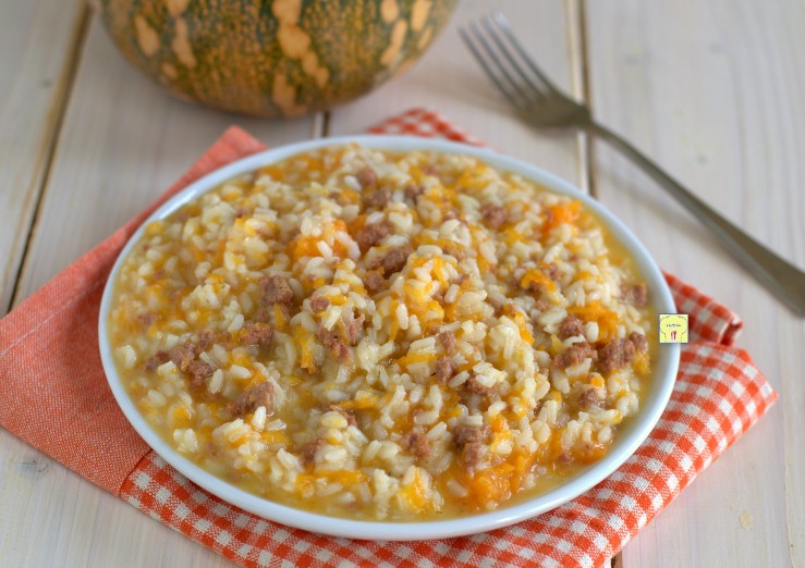 Risotto potiron et saucisse