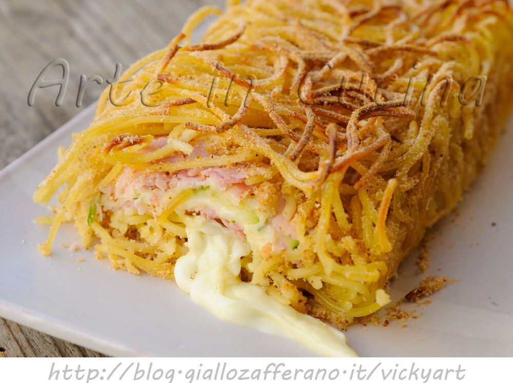 Roulé de spaghetti farci polpettone de pâte rapide