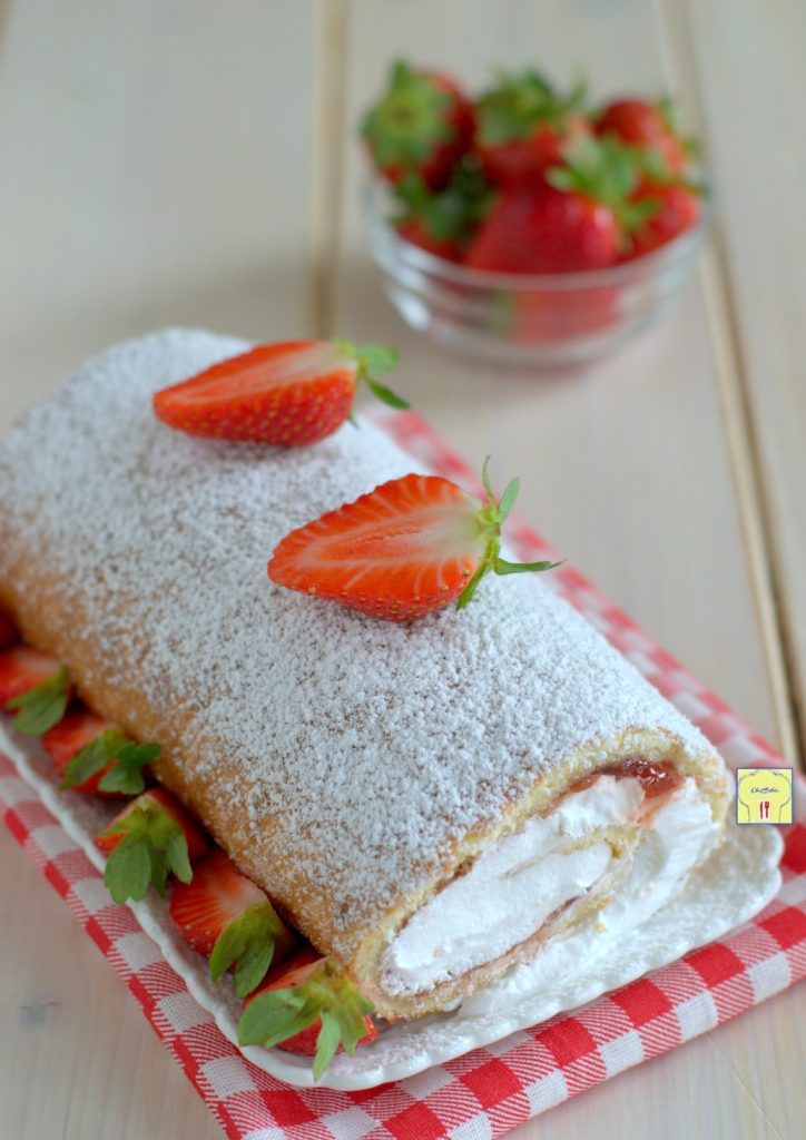 rouleau à la crème de lait et fraises gp