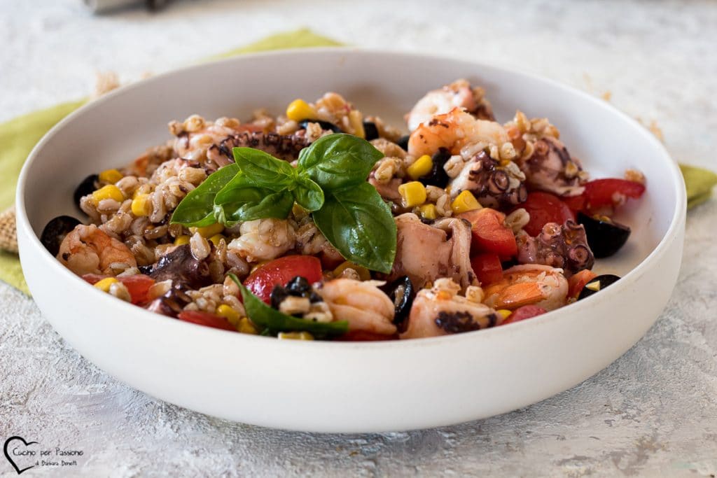 Salade d'épeautre aux crevettes