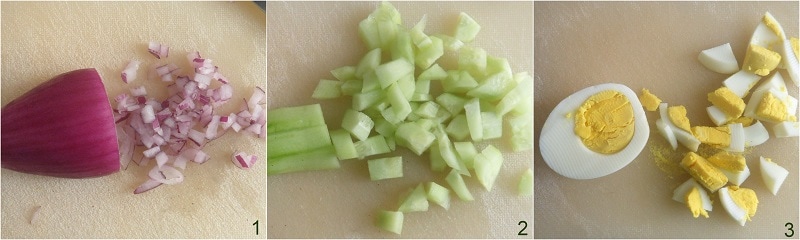 salade d'œufs avec avocat crémeux recette estivale il chicco di mais 1 couper les ingrédients