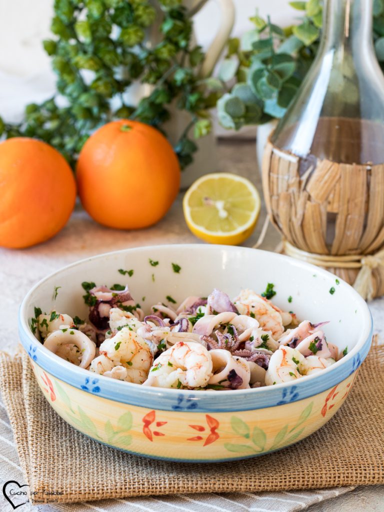Salade de calamars et crevettes