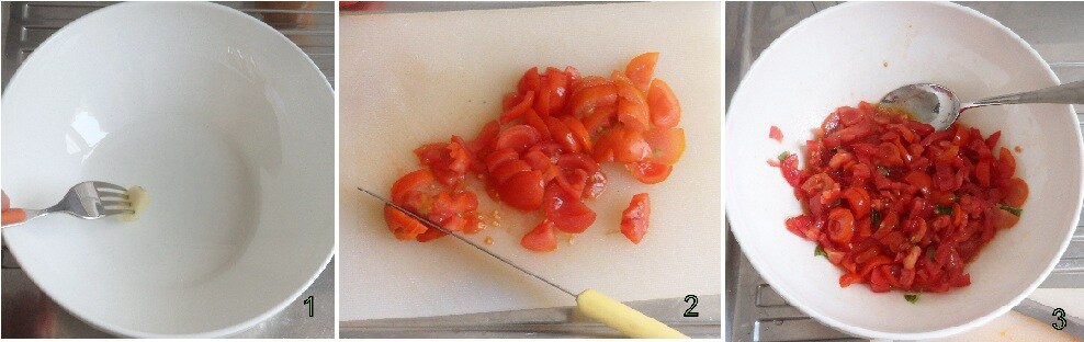 salade de pâtes froides à la méditerranéenne avec aubergines et fromage 1 couper ingrédients