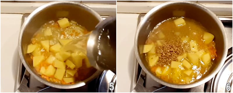soupe de lentilles et pommes de terre recette soupe saine savoureuse nutritive crémeuse légère le chicco di mais 3 ajouter pommes de terre et lentilles