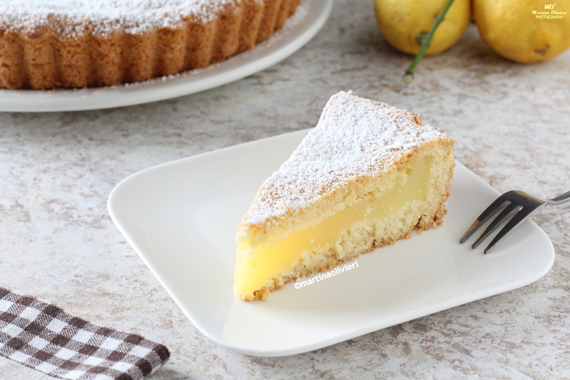 Tarte avec crème au citron à l&rsquo;eau