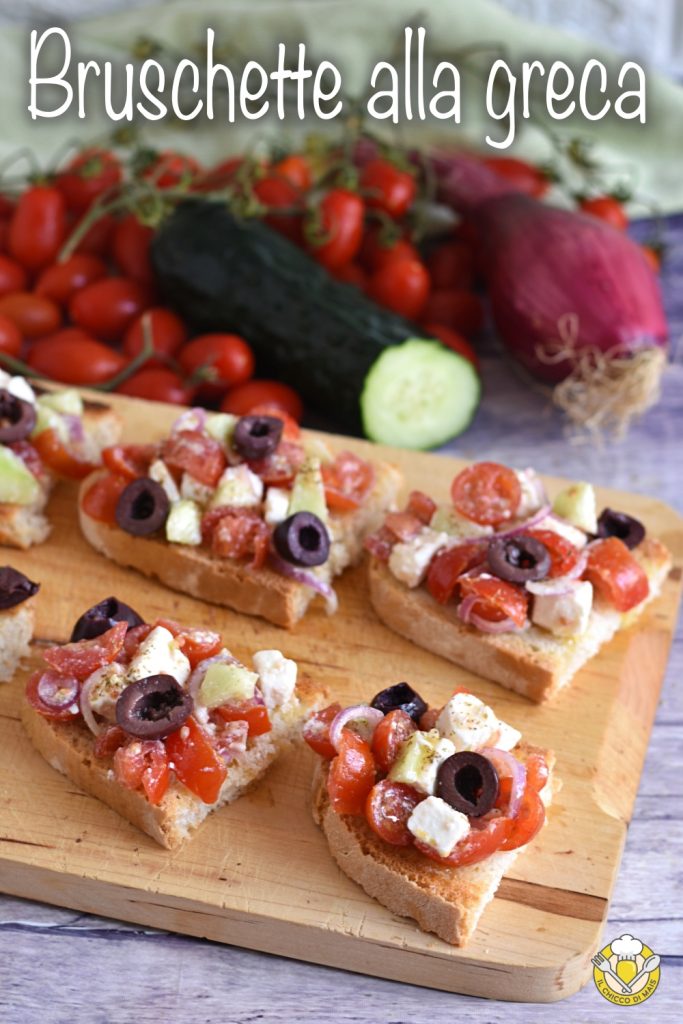 v_ bruschettas à la grecque avec feta olives oignon recette amuse-gueule apéritif apéro dînatoire le grain de maïs