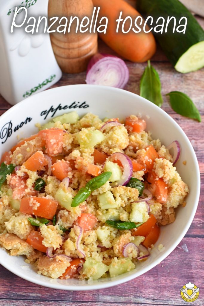 v_ panzanella toscane recette originale avec concombre tomate oignon salade de pain rassis le chicco di mais