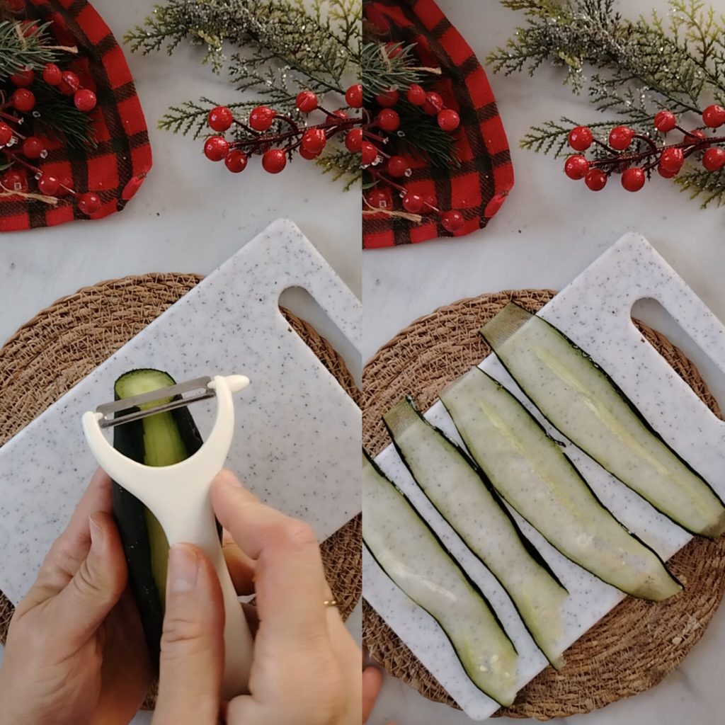 Petits sapins de concombre et carottes