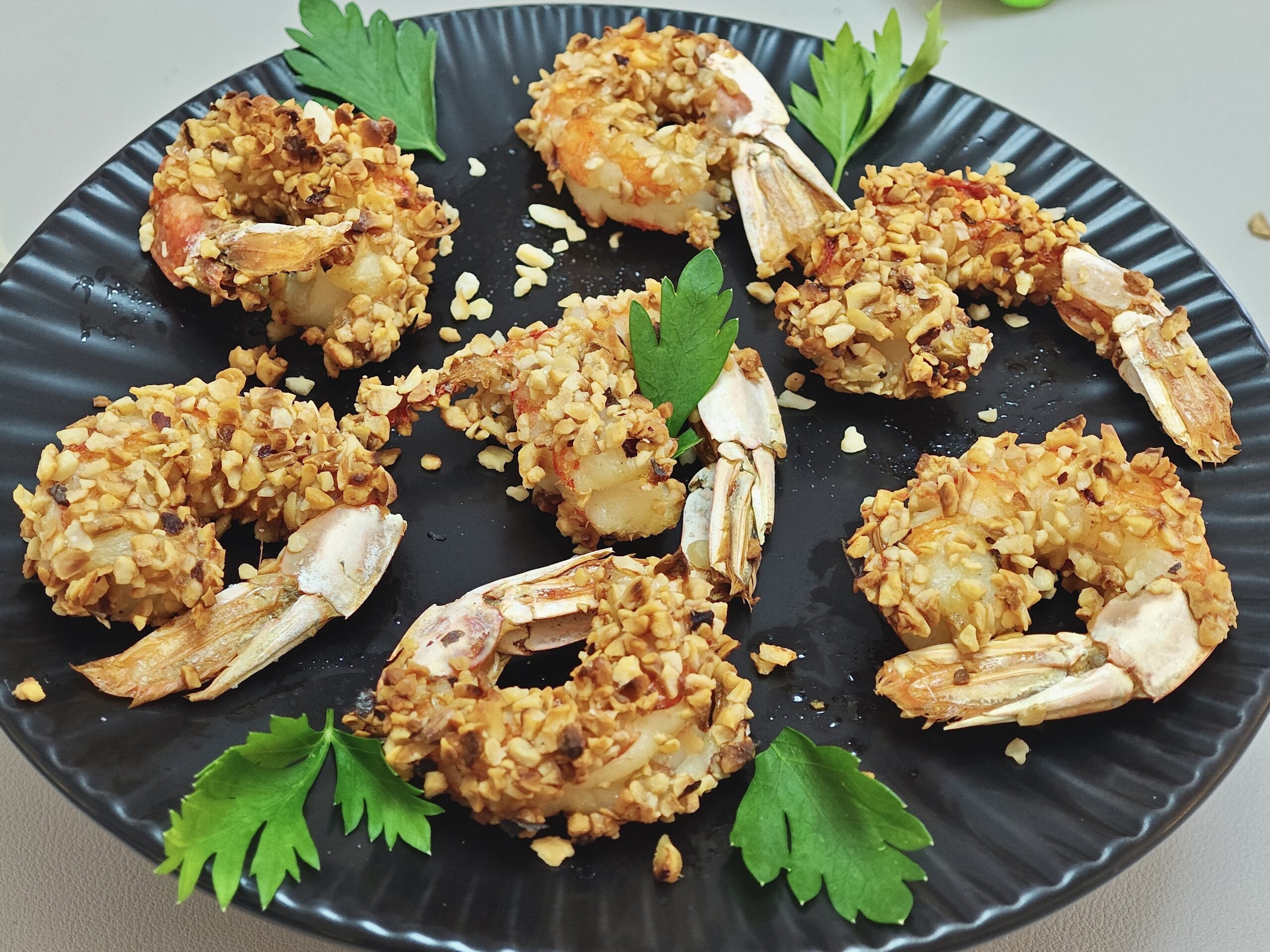 Crevettes à la noisette à la friteuse à air