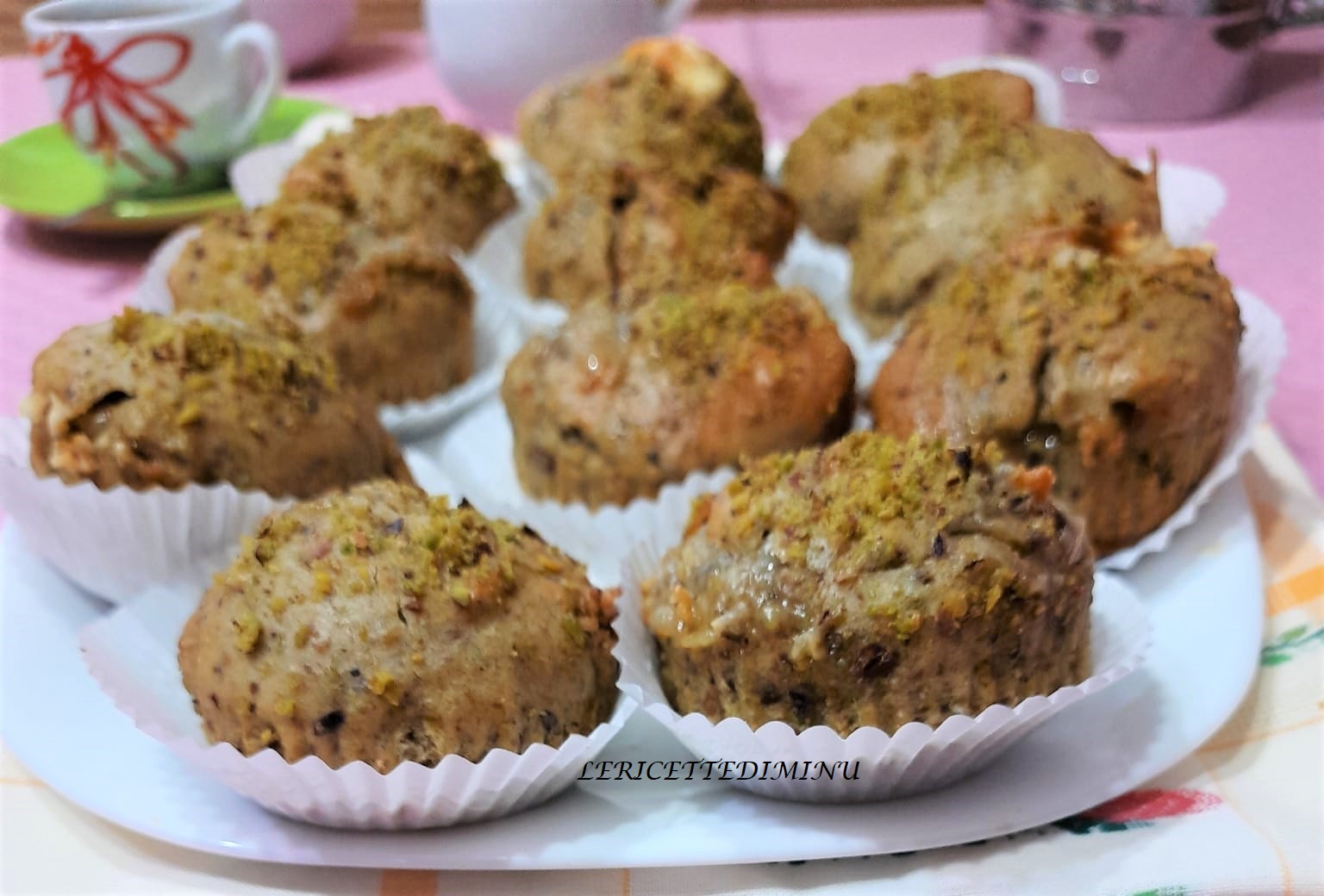 Muffins pistache et chocolat blanc