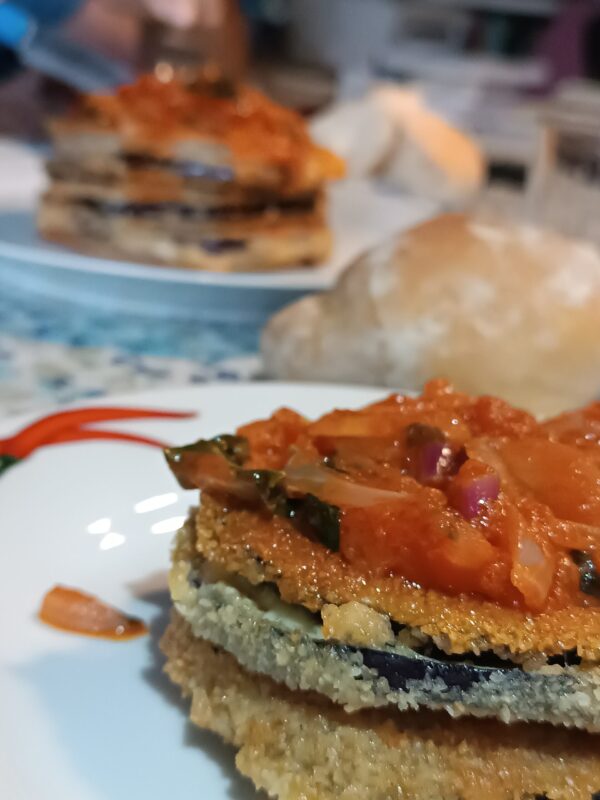 Millefeuille d&rsquo;aubergines et mozzarella