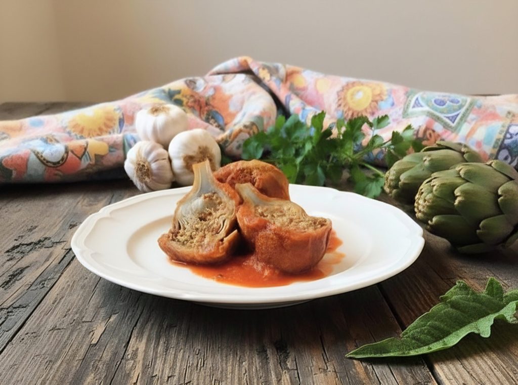 Cœurs d'artichaut farcis à la sauce