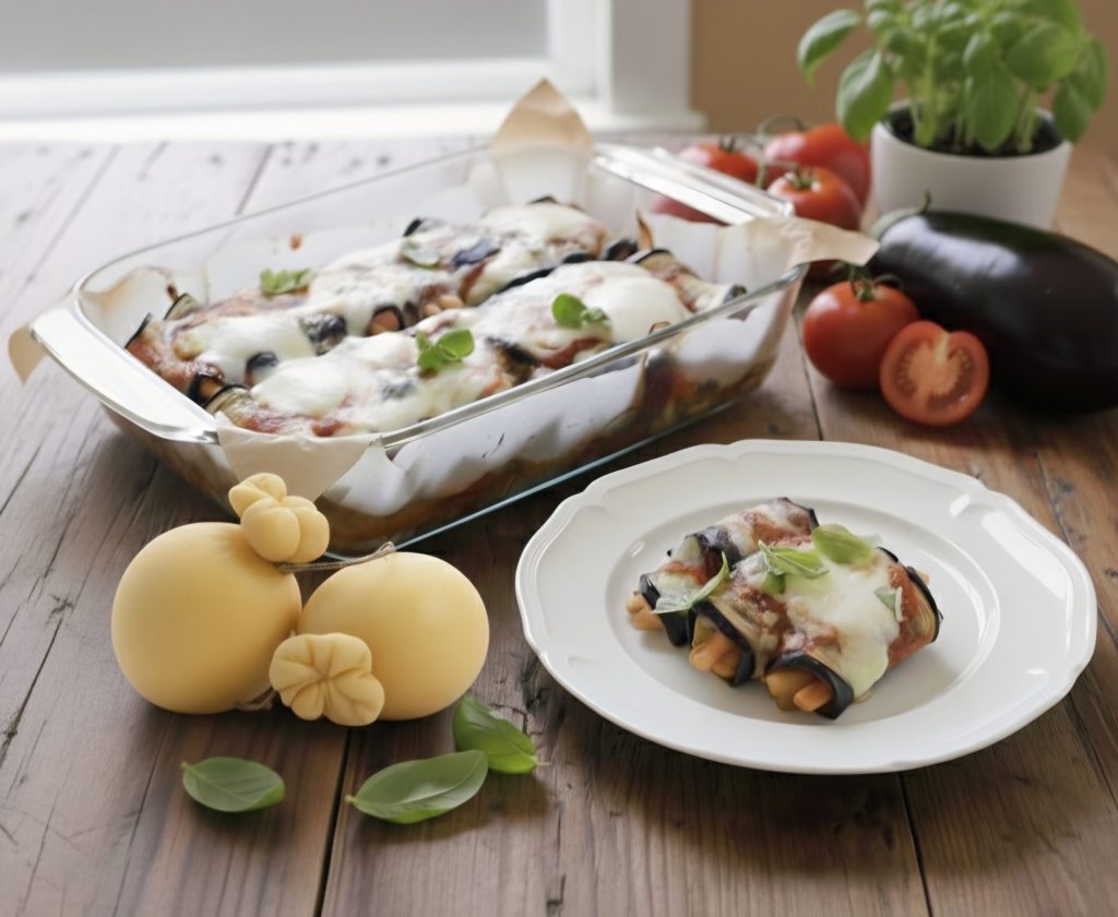 Doubles d'aubergines avec caserecce