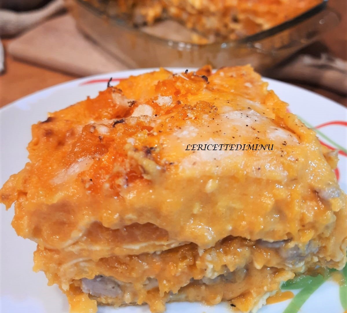 Lasagnes à la citrouille, saucisse et provola