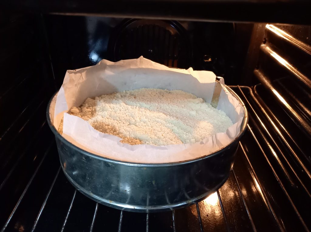 crumble aux amandes et crème au chocolat