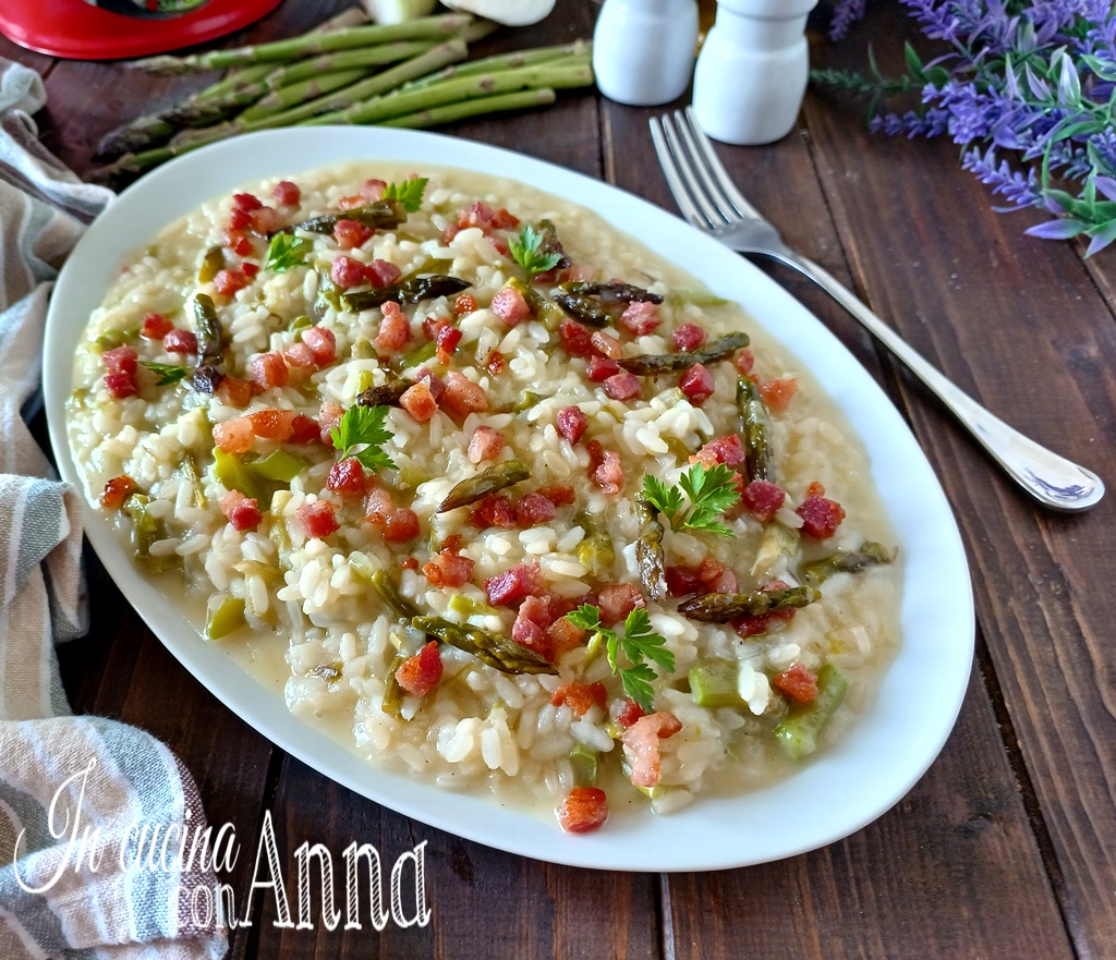 Risotto aux asperges et pancetta
