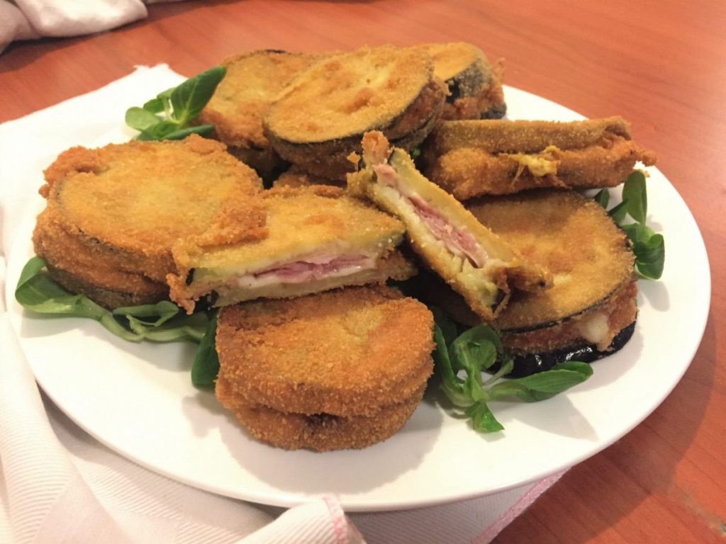 aubergines frites farcies jambon fromage