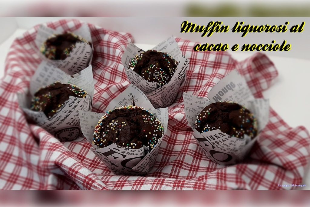 Muffins alcoolisés au cacao et aux noisettes