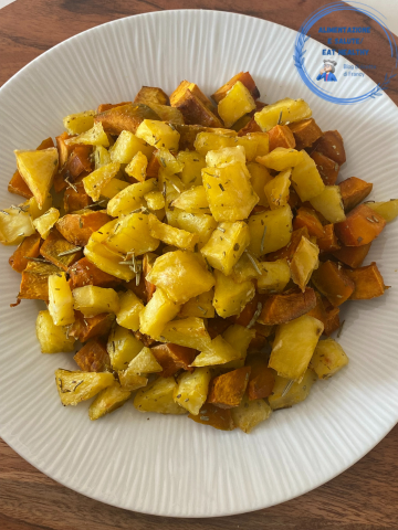 Accompagnement automnal pommes de terre et potiron au four