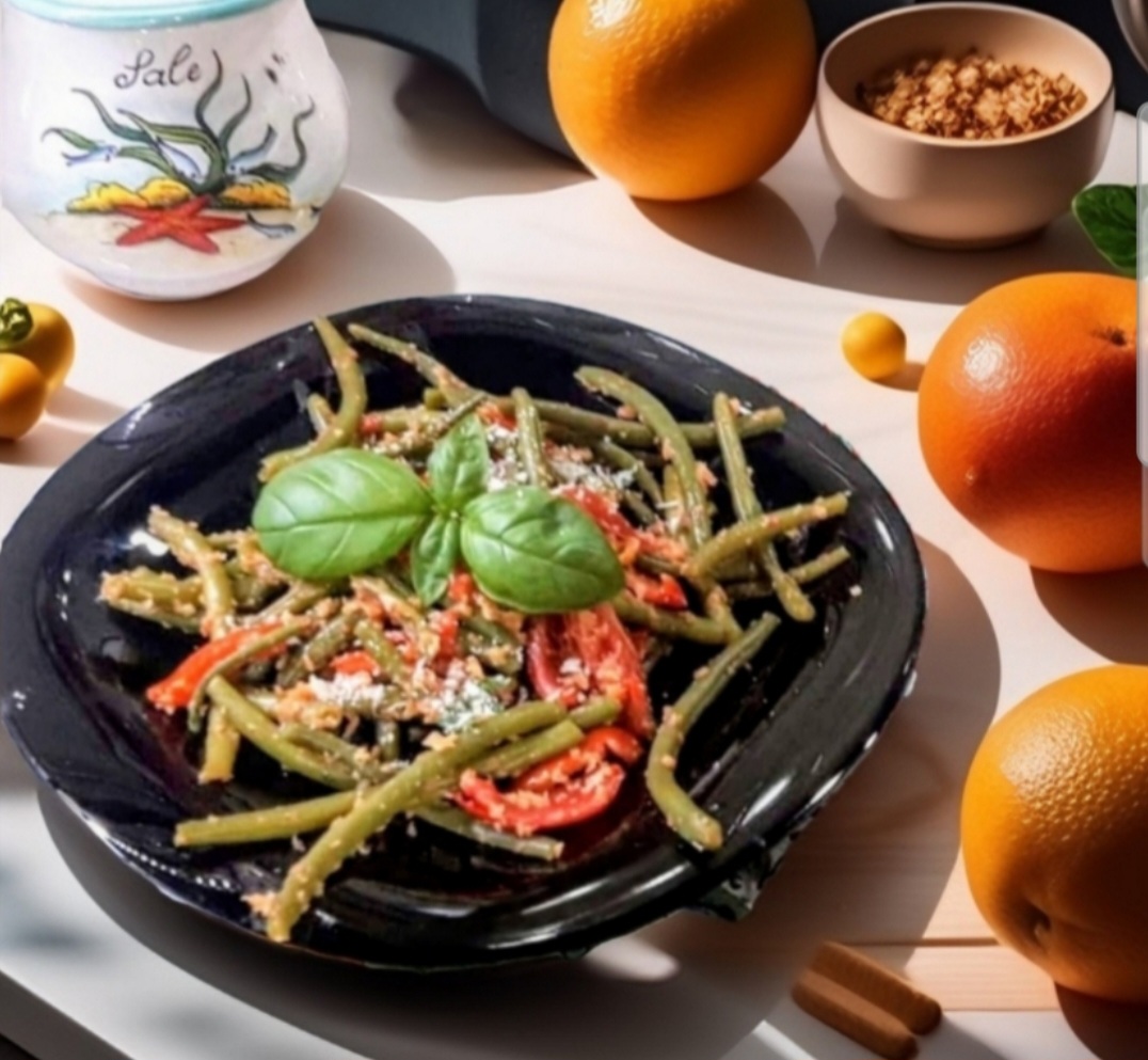 Haricots verts &lsquo;mbuttunati typiques siciliens