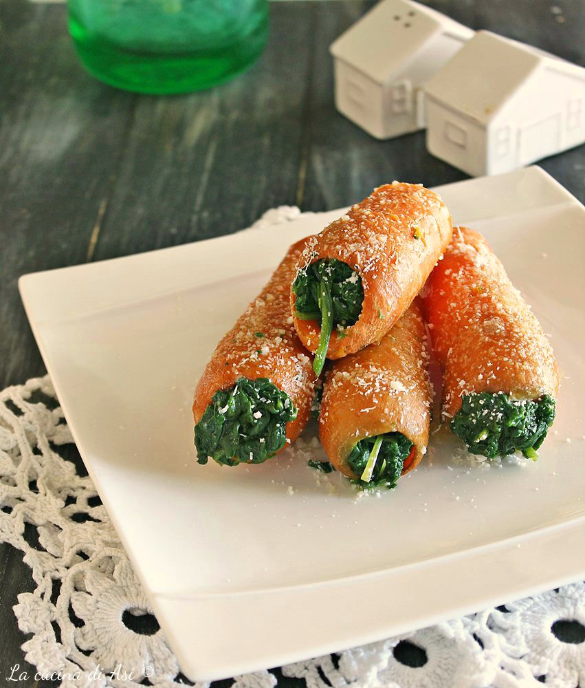 Carottes farcies aux épinards
