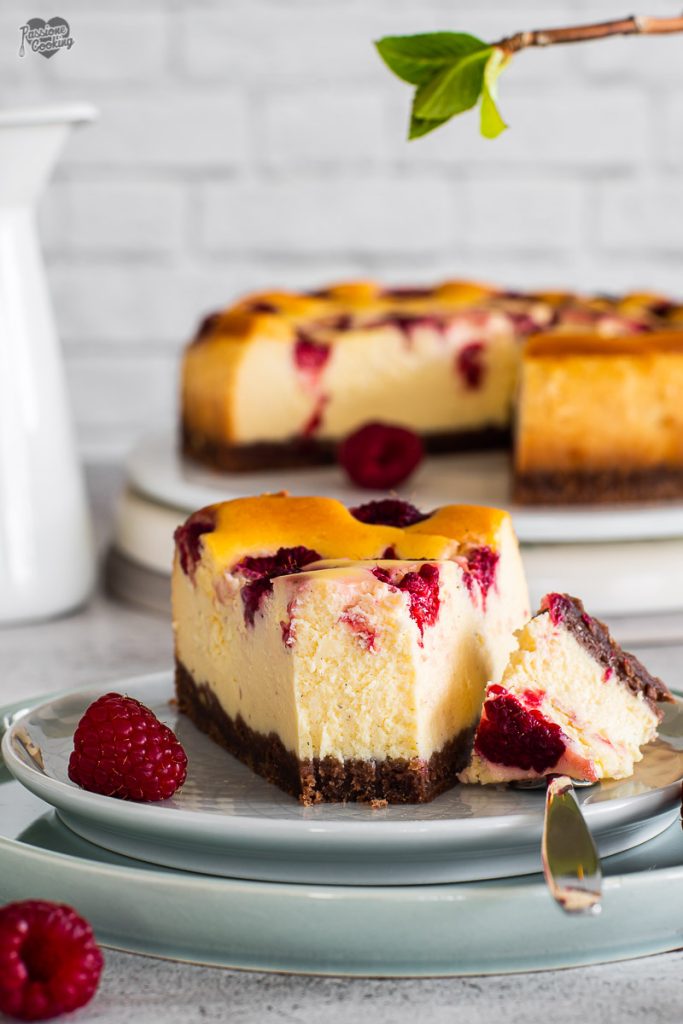 Cheesecake au chocolat blanc et framboises