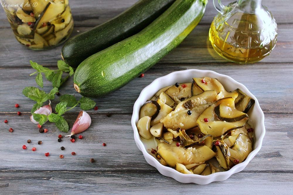 Courgettes sous huile