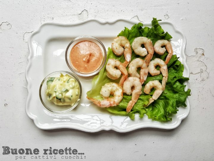 Crevettes à la vapeur avec trio de sauces