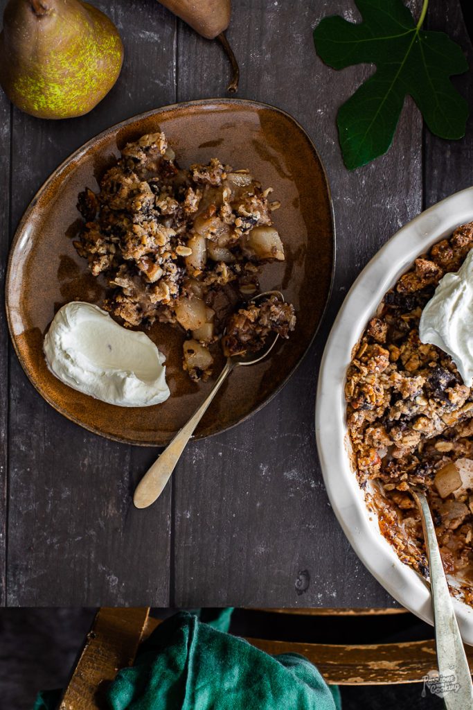 Crumble de poires et chocolat