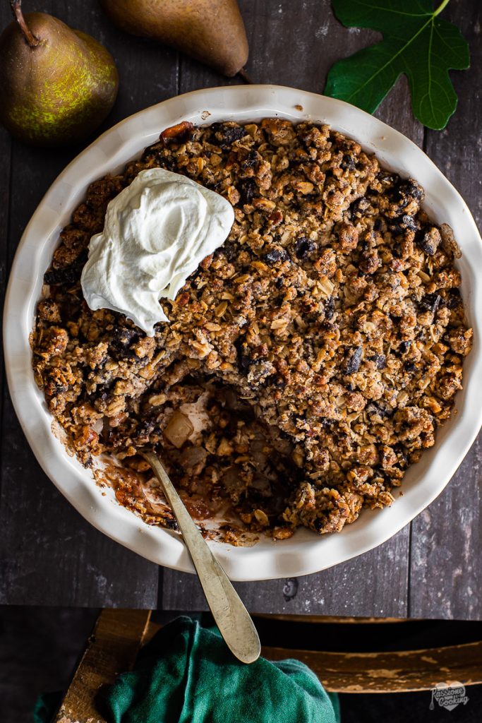 Crumble de poires et chocolat