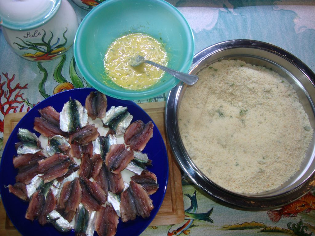 Les sardines et anchois en côtelettes