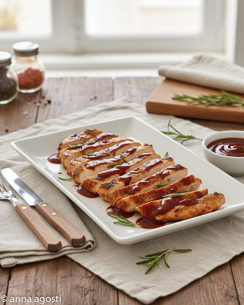 Émincé de poulet avec sauce BBQ